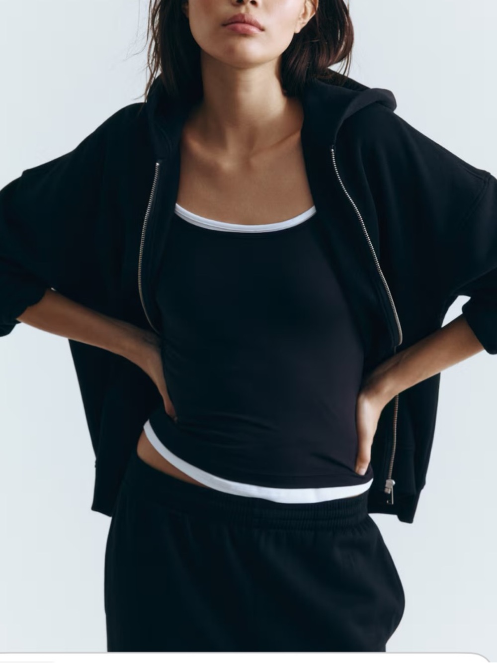 H&M Black Zip-Up Hoodie Size XXL, NWT
